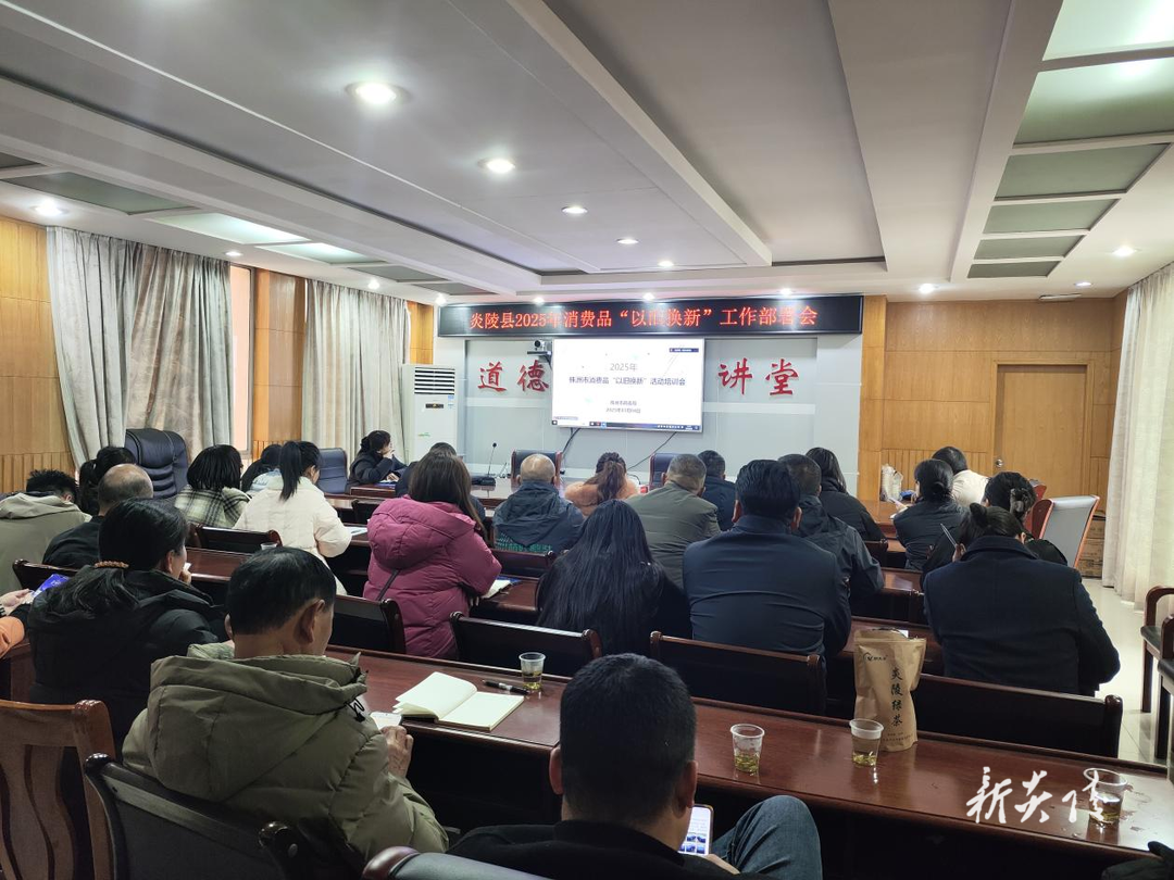 炎陵县组织企业参加市2025消费品“以旧换新”工作部署视频会